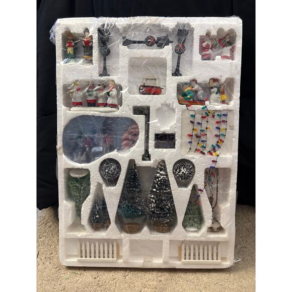 Department 56 Large Set Village Accessories Many Pieces Trees Lights Figurines - Picture 14 of 14